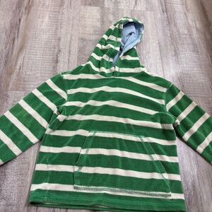 Mini Boden Green white Stripe Hoodie 5-6